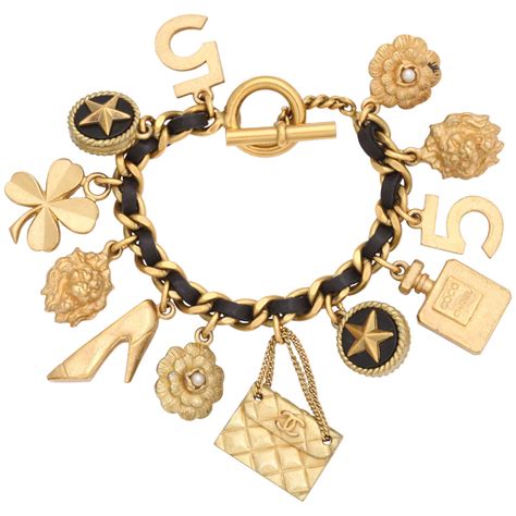 chanel black leather cuff|chanel charms for bracelets.